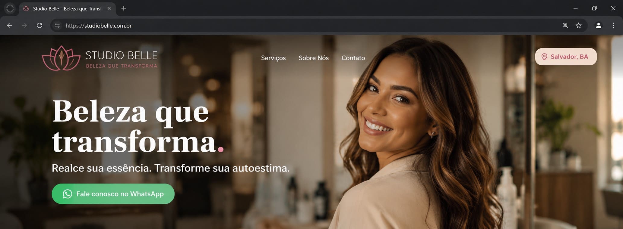 Exemplo de site criado pela Prixo